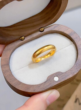 金店同款古法传承素圈戒指女仿真金首饰越南沙金光面指环情侣礼物