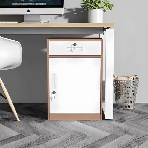 办公室桌下文件柜资料柜工具收纳柜铁皮矮柜储物柜抽屉带锁小柜子 - 图2