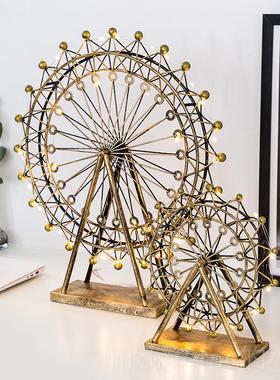 新款摩天轮客厅电视酒柜书复古摆件创意居装饰家品房柜间卧室桌面