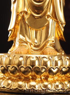 新款圆通佛具地藏王菩萨站佛供奉汉白玉佛贴像金地藏菩萨像家用供