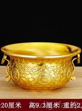 新款铜聚宝盆招财家号用铜香炉客厅工艺品装饰摆件中纯式财大聚送