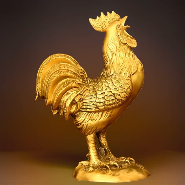Pure brass lucky rooster ornament