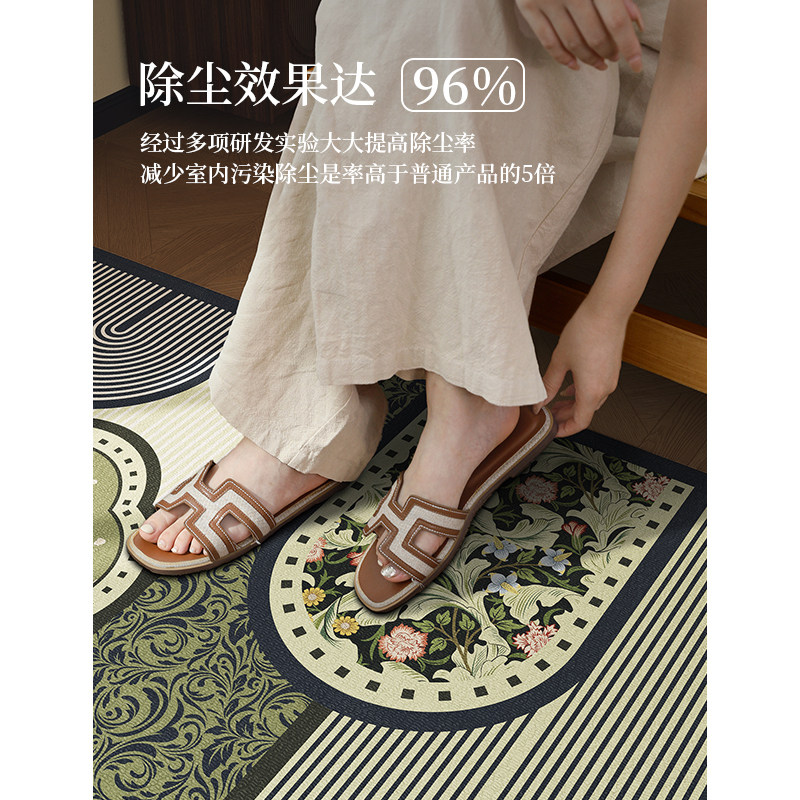 美式入户门地垫高级耐脏门口进门脚垫玄关绿色入户地毯中古风门垫,淘宝优惠券,粉丝福利购,淘宝优惠卷