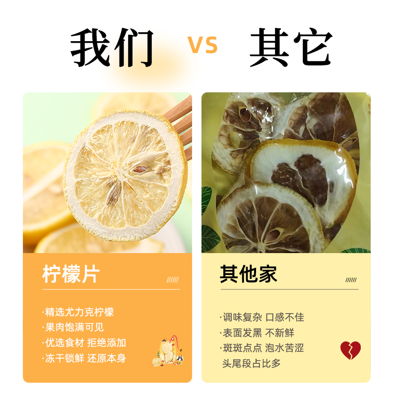 【限时特惠】买1发3冻干柠檬片泡水喝蜂蜜柠檬干片泡茶维C白美水 - 图3