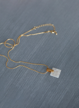 【最后一件，特价】Mihmily天然手工贝母项链女18K金时尚精致小众