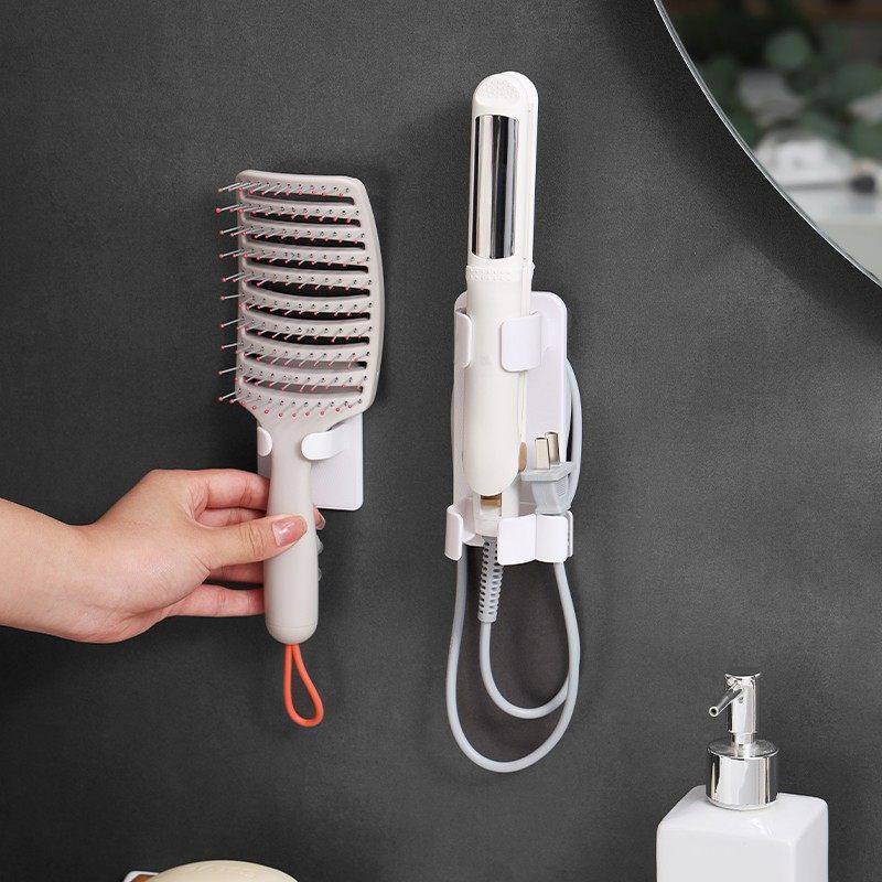 浴室卷发棒收纳架免打孔壁挂式卫生间洗漱台夹板直发梳置物架挂架,淘宝优惠券,粉丝福利购,淘宝优惠卷