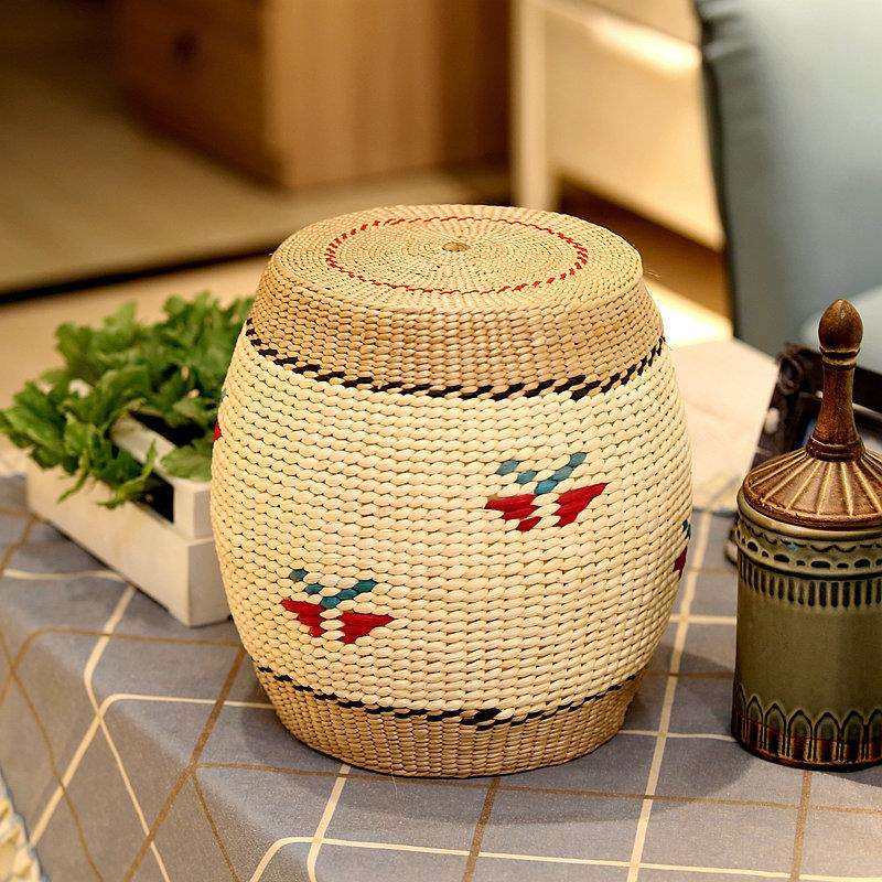 包邮田园草编绣墩坐墩木墩圆墩子坐凳矮凳小凳子儿童椅子小圆凳子,淘宝优惠券,粉丝福利购,淘宝优惠卷