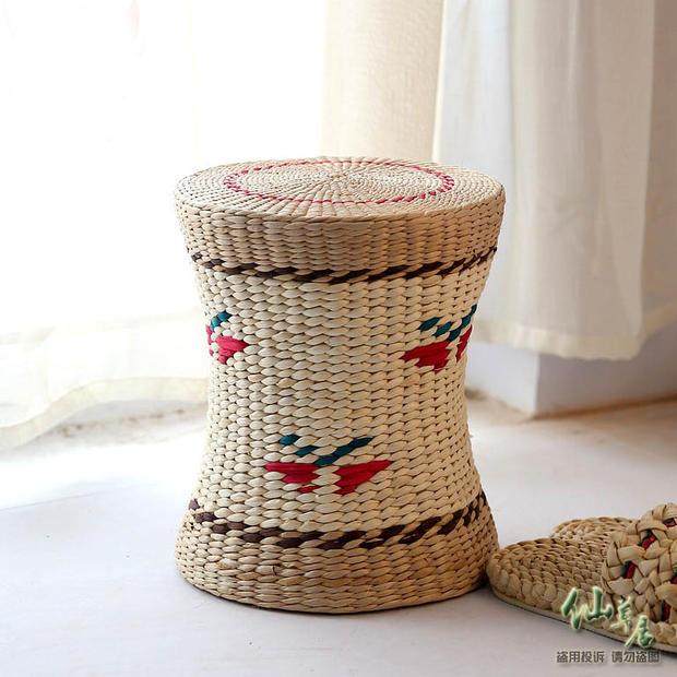 包邮田园草编绣墩坐墩木墩圆墩子坐凳矮凳小凳子儿童椅子小圆凳子,淘宝优惠券,粉丝福利购,淘宝优惠卷