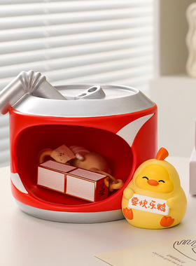 创意卡通快乐鸭树脂玄关钥匙收纳摆件家居装饰办公室趣味新风尚