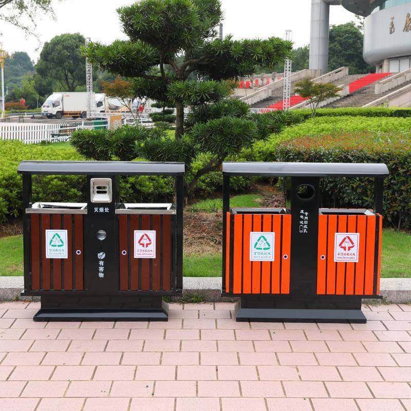 户外园林塑木垃圾箱 木制镀锌板环保小区公园街道垃圾桶,淘宝优惠券,粉丝福利购,淘宝优惠卷