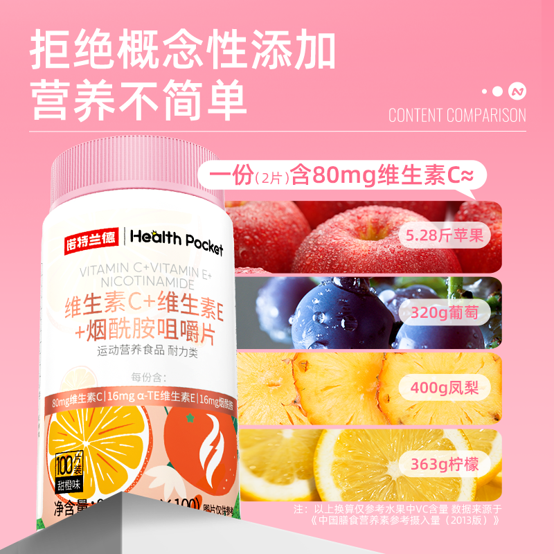 诺特兰德维生素c维生素e烟酰胺咀嚼片正品维C咀嚼片vcve-图1