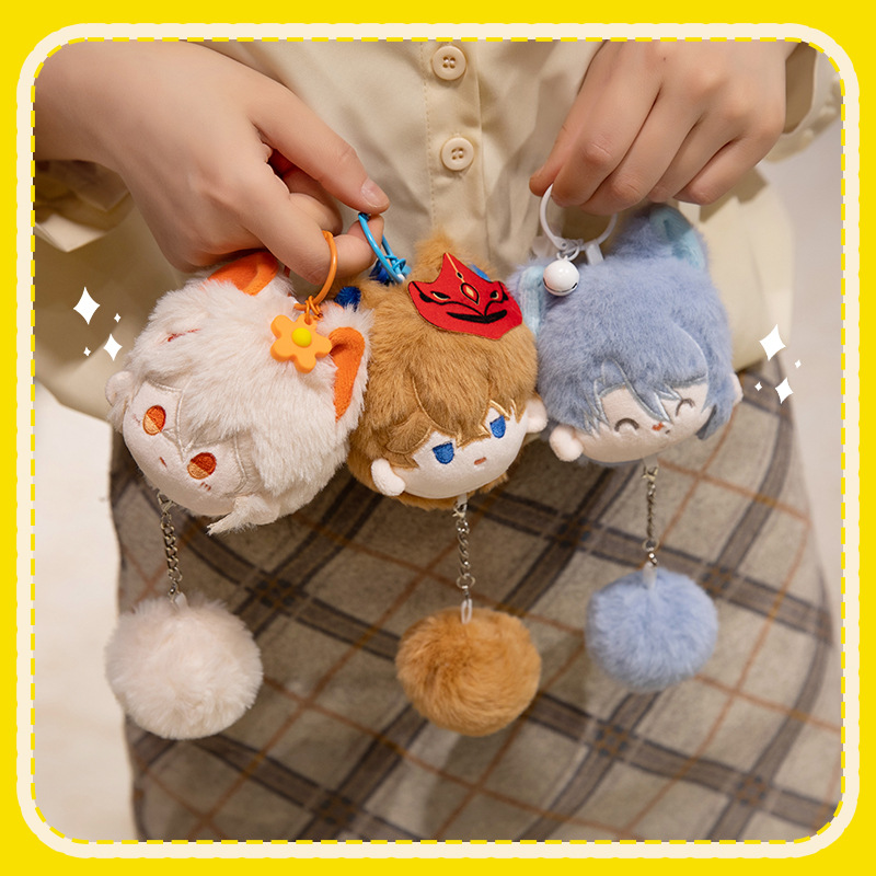 原神达达利亚魈宝温迪钟离芙宁娜团子毛绒玩偶小挂件动漫周边公仔 - 图0