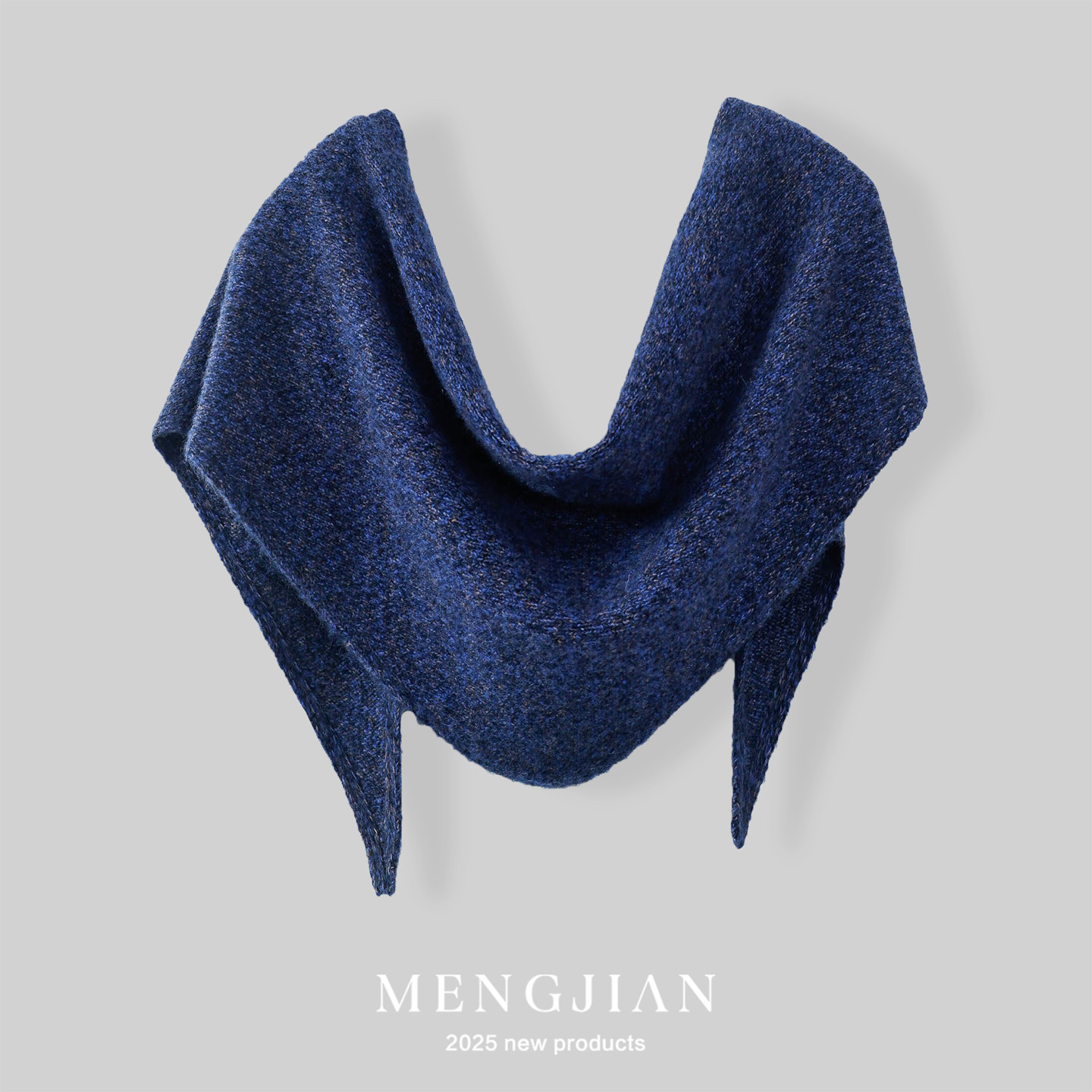 MENGJIAN森系羊绒蚕丝花纱围巾女2025秋冬季新款叠穿羊毛针织披肩