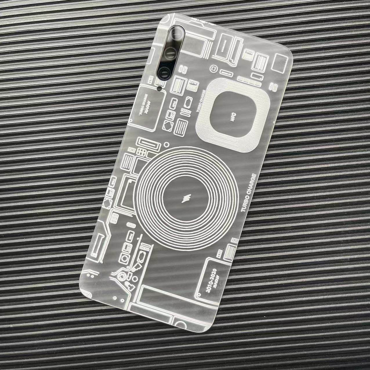 适用华为荣耀9x塑料后盖honor9xpro手机电池盖外背屏后壳替换透明