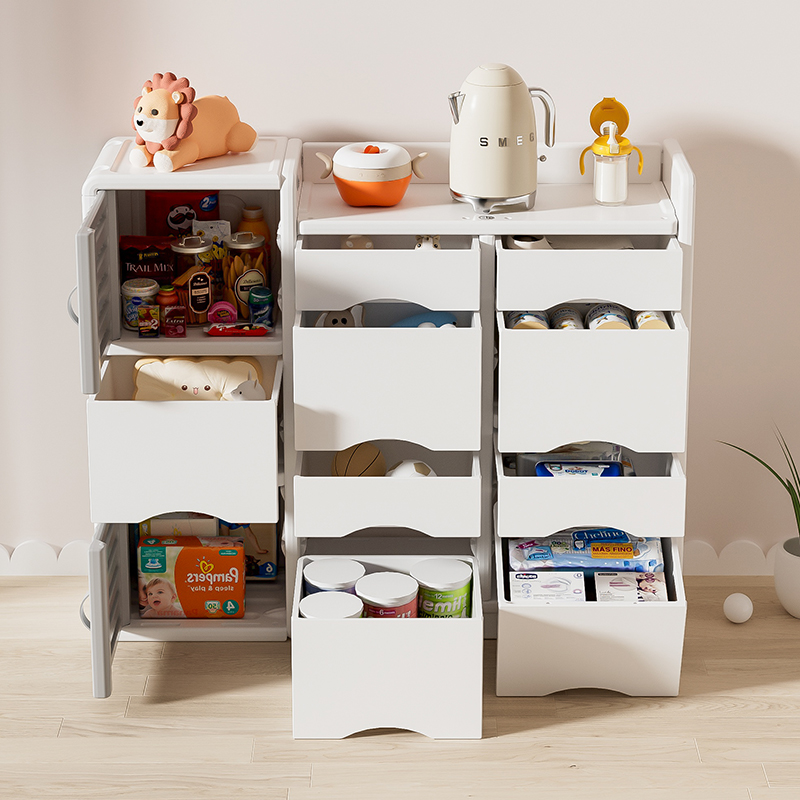 家庭收纳柜儿童玩具落地客厅婴儿喂养台收纳架宝宝储物整理箱