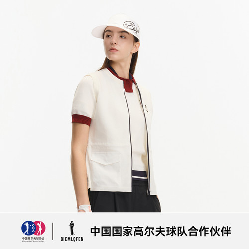 【轻盈防风】比音勒芬高尔夫秋女士工装运动时尚马甲背心 - 图0