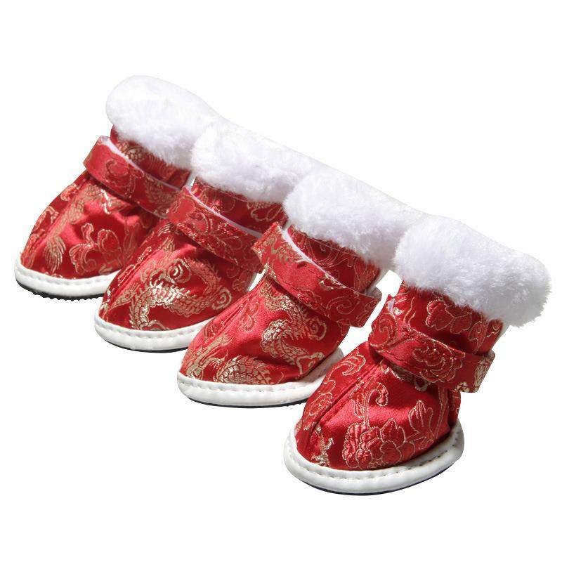 宠物冬靴雪地靴加绒狗鞋圣诞款宠物鞋子防滑鞋底保暖宠物鞋子,淘宝优惠券,粉丝福利购,淘宝优惠卷