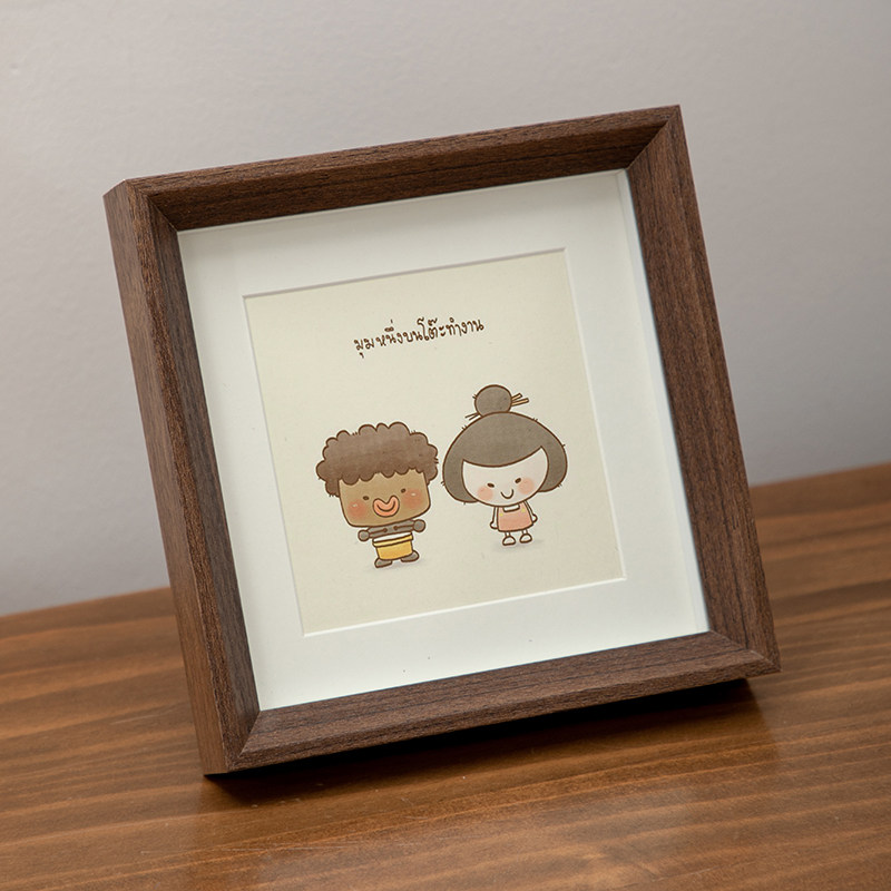 ins卡通文字正方形相框5寸6寸7寸8寸油画棒画框挂墙创意复古摆台,淘宝优惠券,粉丝福利购,淘宝优惠卷