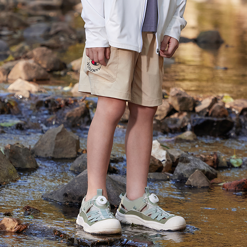 【防晒UPF50+】Champion冠军男女童装25夏季新款户外轻薄工装短裤 - 图0