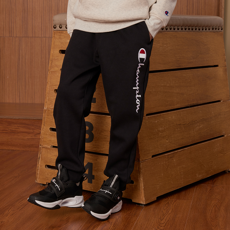 【厚绒】Champion冠军男女儿童装25秋冬经典刺绣休闲卫裤运动长裤 - 图2