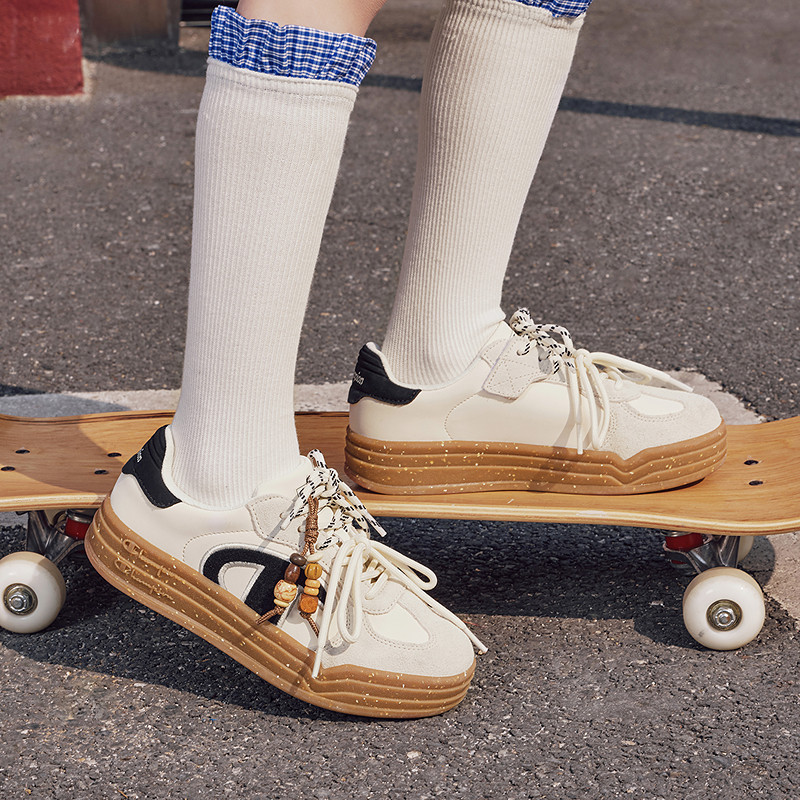 Champion冠军男女儿童鞋26春季新款红色双鞋带亲子板鞋厚底德训鞋