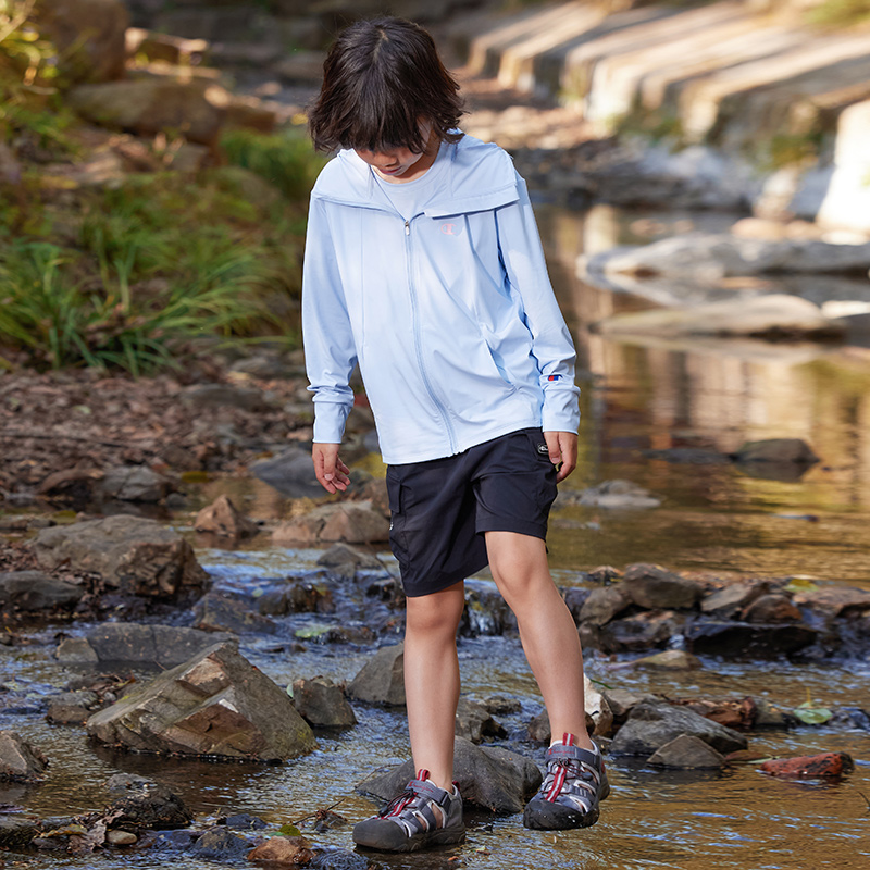 【防晒UPF50+】Champion冠军男女童装25夏季新款户外轻薄工装短裤 - 图2