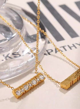 新款单排项坠一字型吊坠项链轻奢