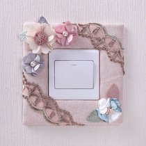 Eurostyle Fabric Switch Hood Solid Creative Socket Wall Patch Protective Sheath Room Field Garden Decoration Personality Switch Patch