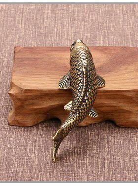 古董旧铜器实心黄铜铜鲤鱼小饰品迷你小鱼铜艺术小鲤鱼铜鱼