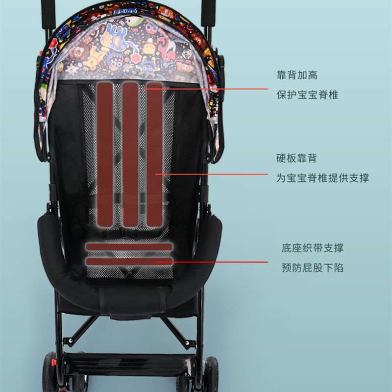 婴儿推车可坐可躺超轻便携式折叠小宝宝伞车四轮儿童手推车0一3岁