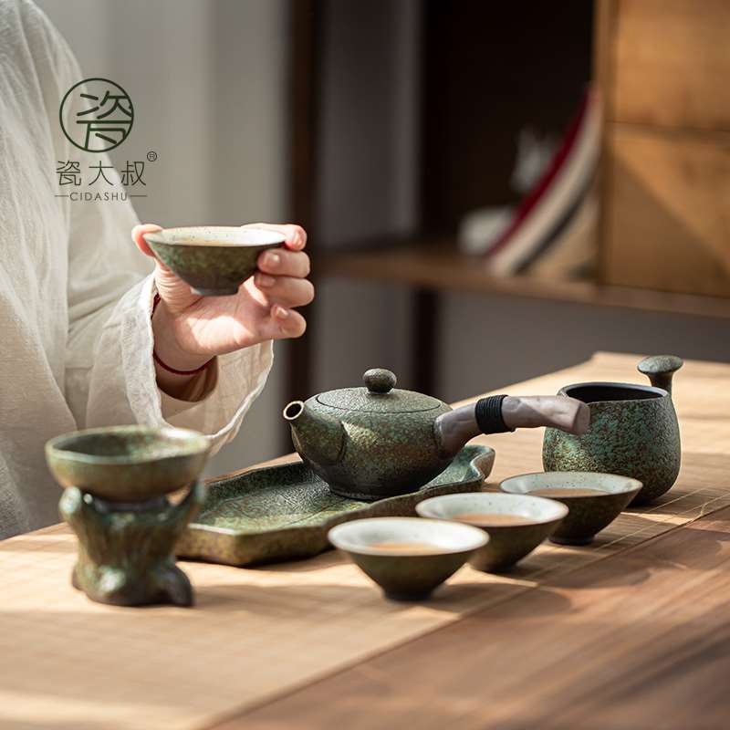 日式粗陶斗笠杯茶杯主人杯单杯陶瓷品茗杯创意手工复古功夫小杯碗 - 图3