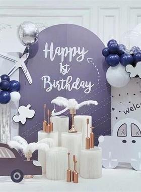 婚庆道具折叠圆柱甜品台罗马柱路引摆件变形折柱婚礼橱窗折纸装饰