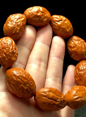 老树橄榄核精雕大红枣