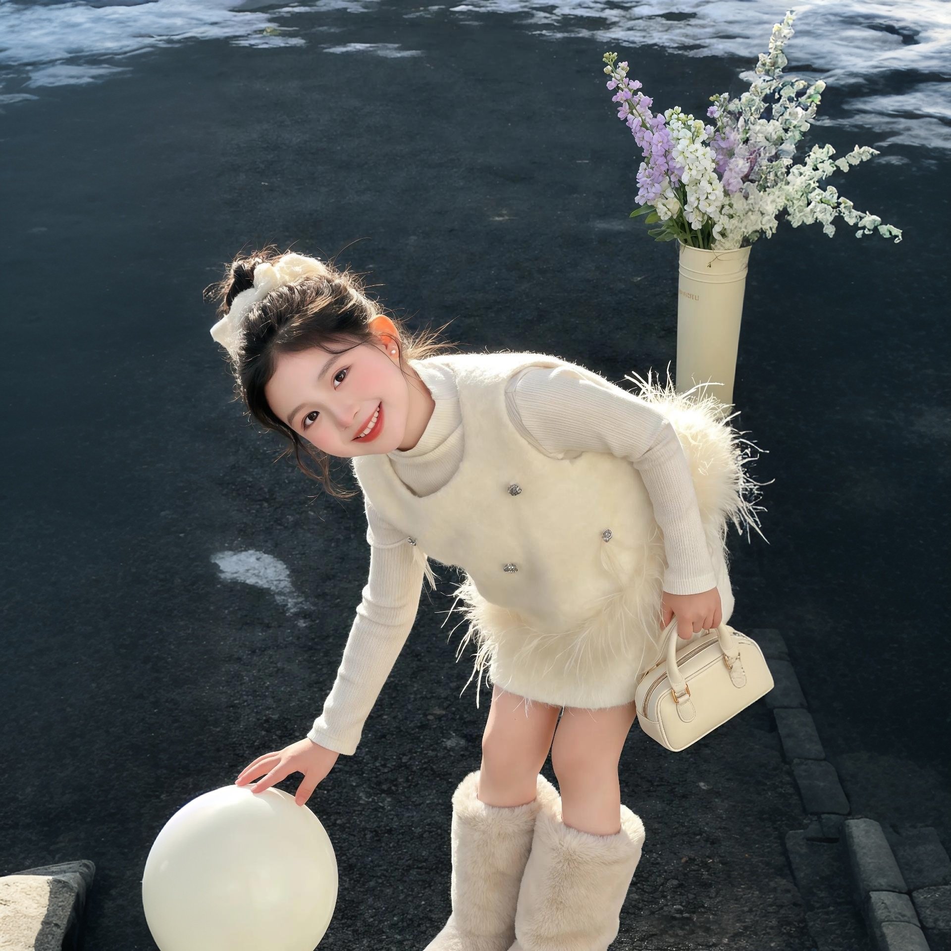 女童富家千金裙子2025新款儿童白色小香风套装裙秋冬连衣裙两件套,淘宝优惠券,粉丝福利购,淘宝优惠卷