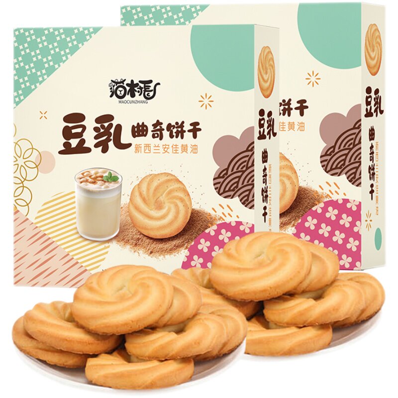 猫村长奶香原味曲奇草原鲜乳酥饼咸芝士饼干盒装休闲零食奶味礼盒