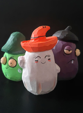 纯手工木雕摆件搞怪组合