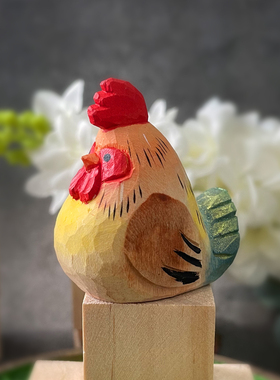 神工巧匠大肚鸡木雕手工雕刻