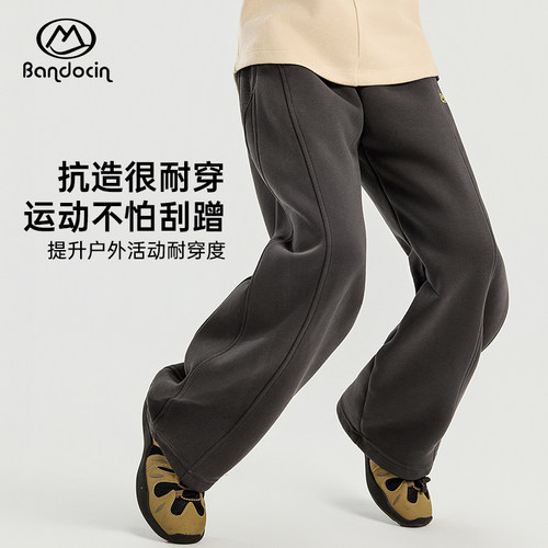 【从绒过冬】半度闲女童加绒运动裤洋气秋冬装新款儿童加厚长裤潮 - 图1