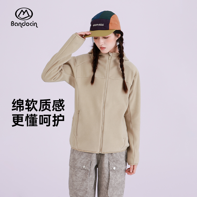 半度闲女大童加厚外套洋气秋冬装25新款女孩冬季加绒运动连帽上衣 - 图0