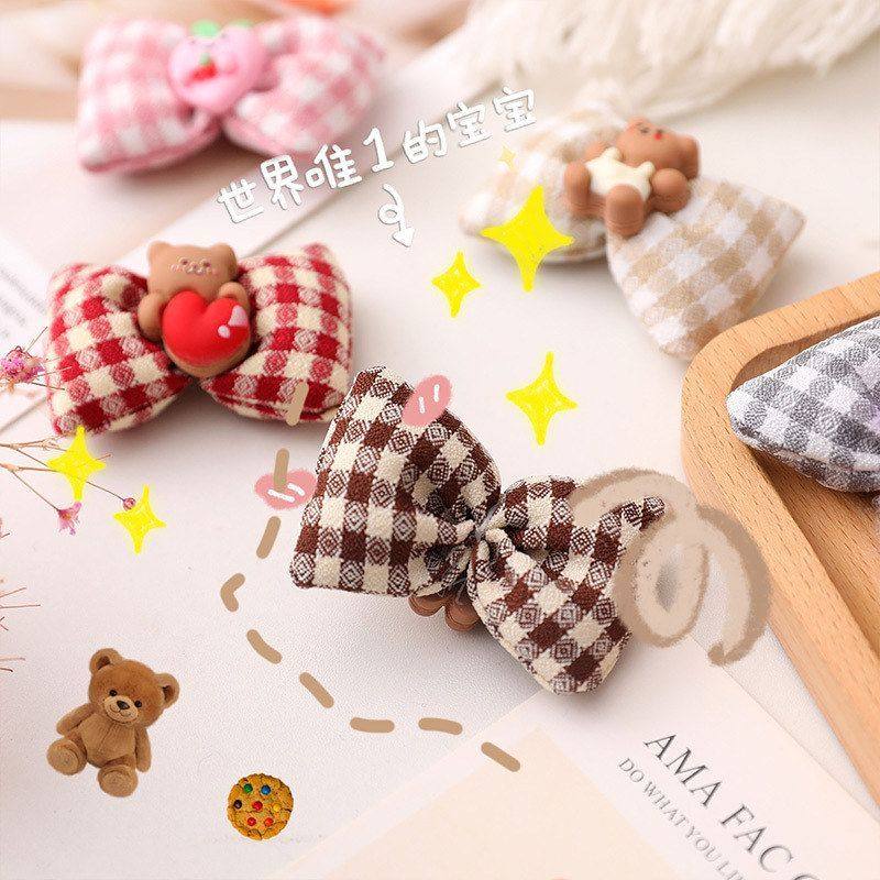 diy立体格子新品蝴蝶结手工小熊夏季发饰可爱辅料胸针包袜领结鞋,淘宝优惠券,粉丝福利购,淘宝优惠卷