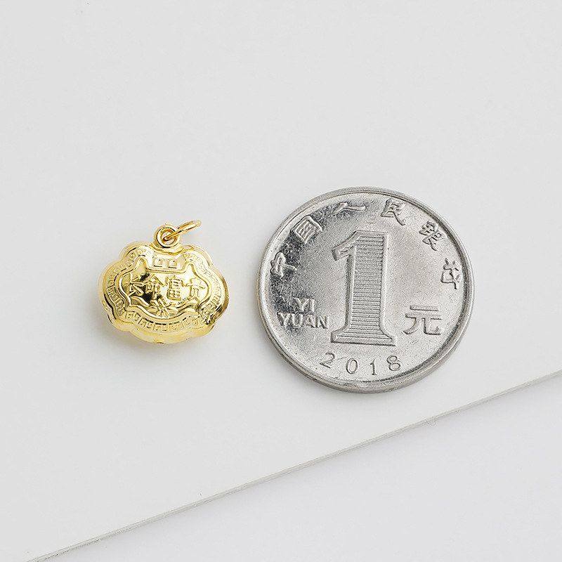 锁99串珠S长命富贵挂件材料铃铛足银手工手链吊坠DIY项链0配件,淘宝优惠券,粉丝福利购,淘宝优惠卷