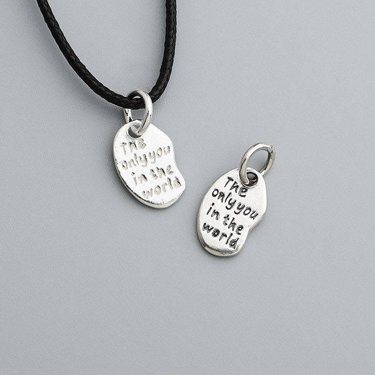 手工配件S925项链DIY英文字母挂件泰银串珠纯银吊坠情侣吊坠手链,淘宝优惠券,粉丝福利购,淘宝优惠卷