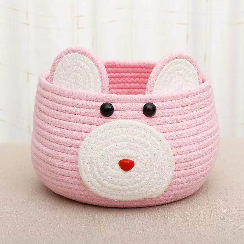 桌面卡通收纳盒茶几零食收纳筐棉线杂物化妆品客厅置物带盖整理篮,淘宝优惠券,粉丝福利购,淘宝优惠卷