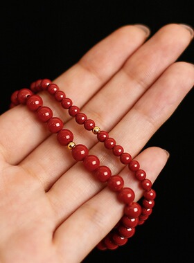 朱砂手串紫金砂手链女好运手环