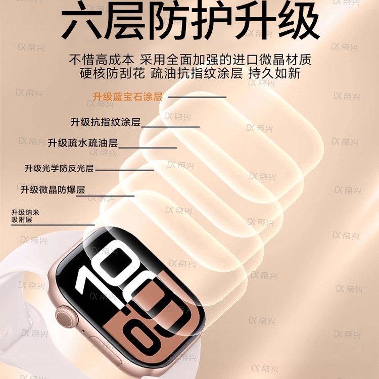 适用applewatchs11水凝膜s11苹果保护膜iwatch10表盘s9手表膜Ultra高清11代46mm防爆s6s7钢化膜45防尘抗划痕8,淘宝优惠券,粉丝福利购,淘宝优惠卷