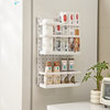 Kitchen storage rack cabinet door hole plate plastic refrigerator punch-free wall-mounted multi-functional storage shelf