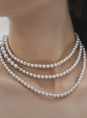 iKiCo长珍珠毛衣链新款叠戴项链