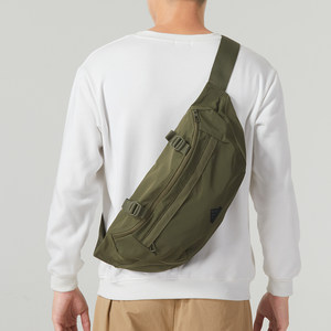 Adidas阿迪达斯胸包单肩包青少年背包橄榄绿休闲斜挎包IK7299