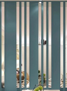3D镜面墙贴DIY亚克力自粘背景10PCS长条形卧室腰线条室内装饰材料