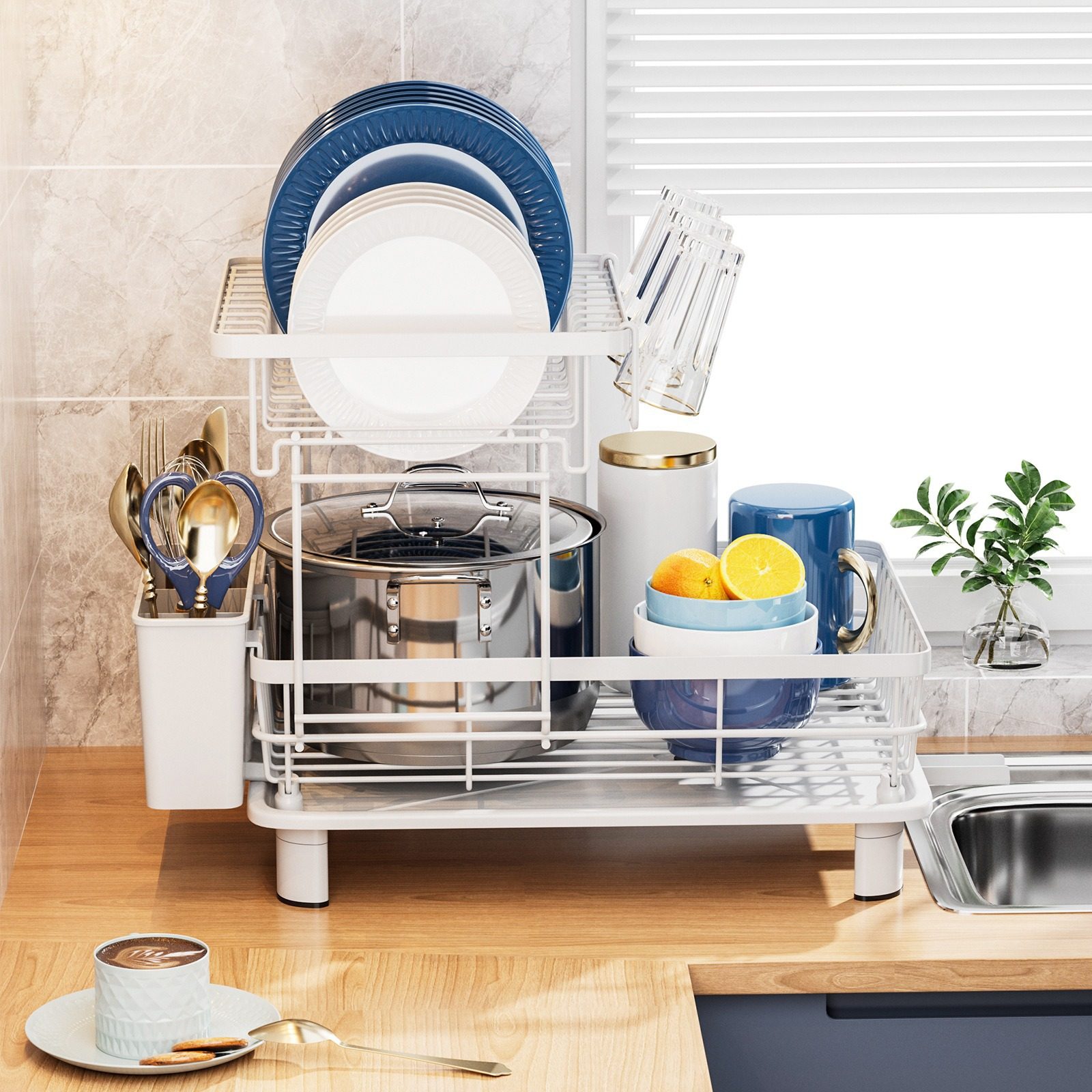 厨房收纳神器碗碟置物架沥水架刀叉杯架晾碗盘子整理架超省空间,淘宝优惠券,粉丝福利购,淘宝优惠卷